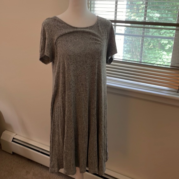 Grey heathered t-shirt flare out dress - Picture 1 of 3